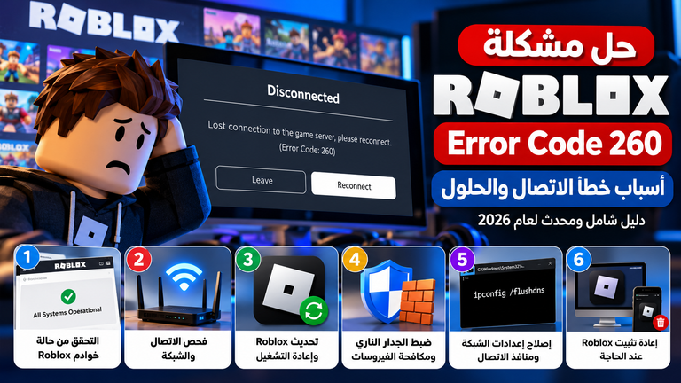 حل مشكلة Error Code 260 في Roblox